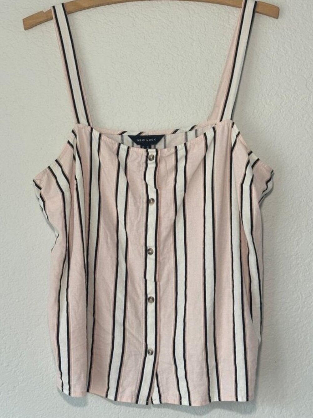 Pink Stripe Button Front Top
